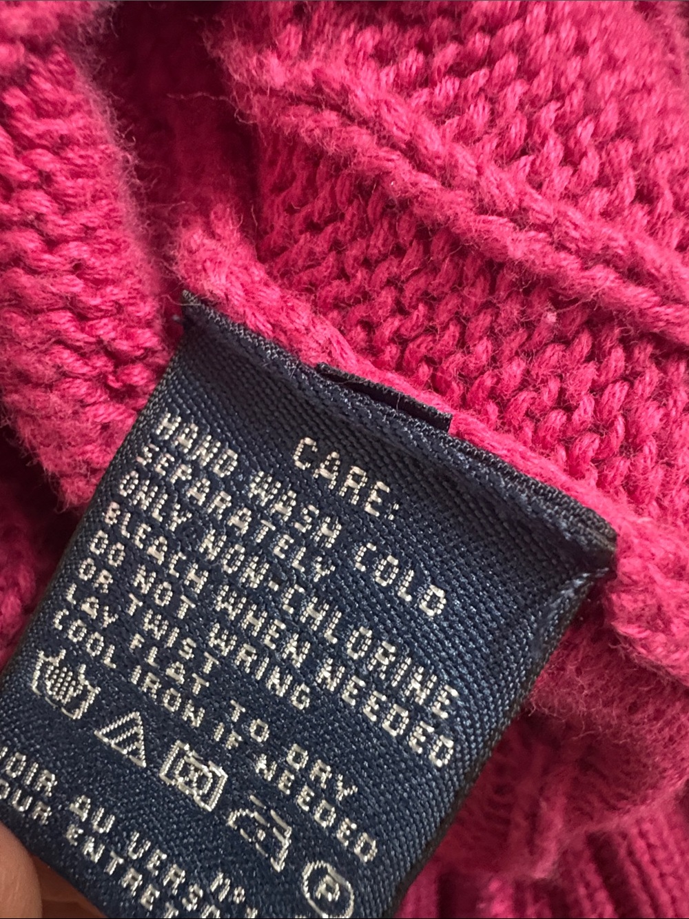 Ralph Lauren Fuchsia 100% cotton Cable-Knit Crewneck Sweater - Picture 6 of 6